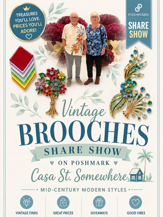 Jewelry - Like this Flyer to be notified of next Live BROOCH SHARE SHOW